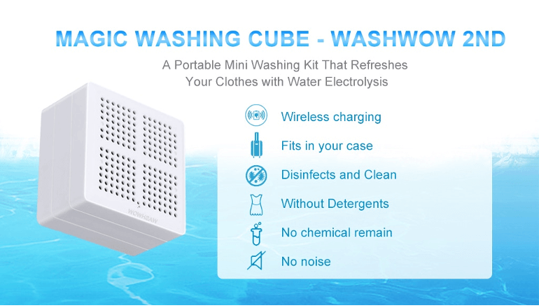 洗剤を使わずに洗濯・消毒を行えるデバイス「WASHWOW 2.0」 洗剤を使わずに洗濯・消毒を行えるデバイス「WASHWOW 2.0」