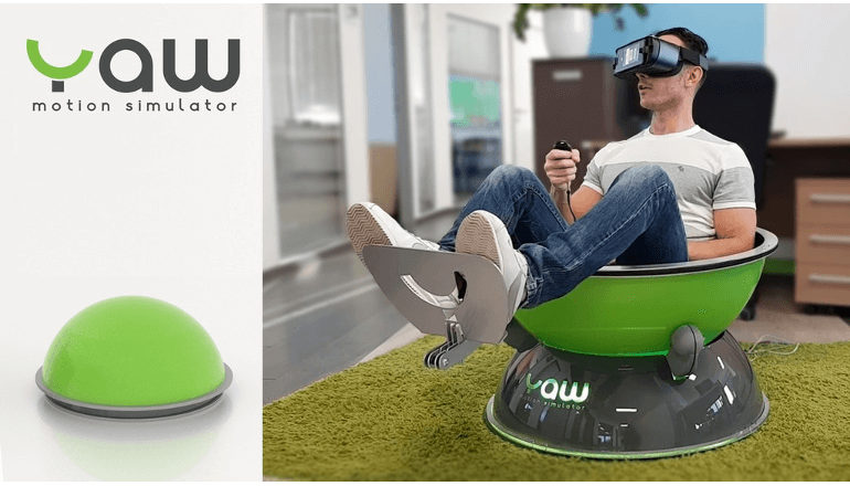 コンパクトでも臨場感のある体験を楽しめるVR装置「Yaw VR」