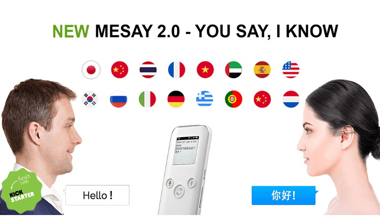 全16ヶ国語に対応する携帯型AI翻訳機器「MESAY 2.0」