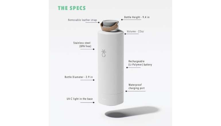 セルフクリーニング可能な次世代の水筒「The Luma Bottle」