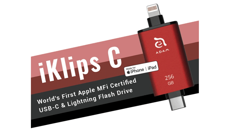 USB-CとLightningに対応したフラッシュドライブ「iKlips C」
