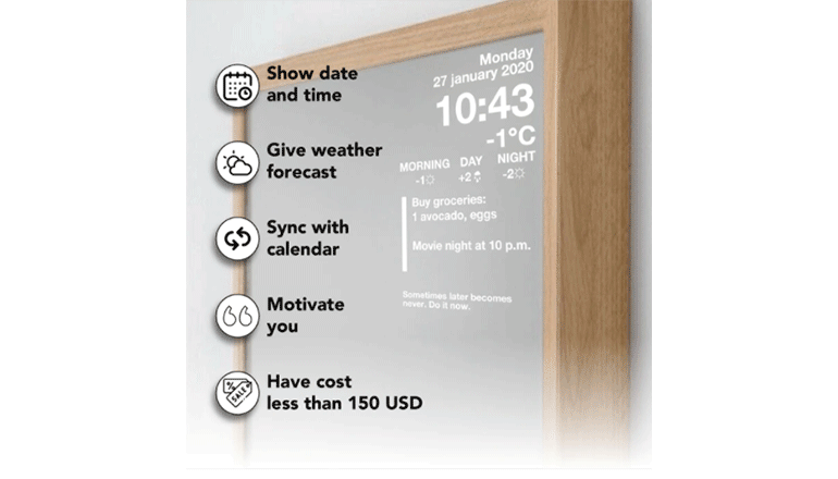 タブレット機能内蔵のスマートミラー「Phone Interactive Smart Mirror」