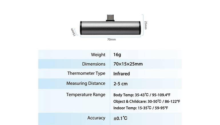 スマートな温度計機能と安心の非接触検温が魅力の温度計「ThermGo」